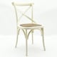 image 1 of French Cross Back Dining Chair - Elm Wood - L46 x W49 x H88 cm - Antique Cream White