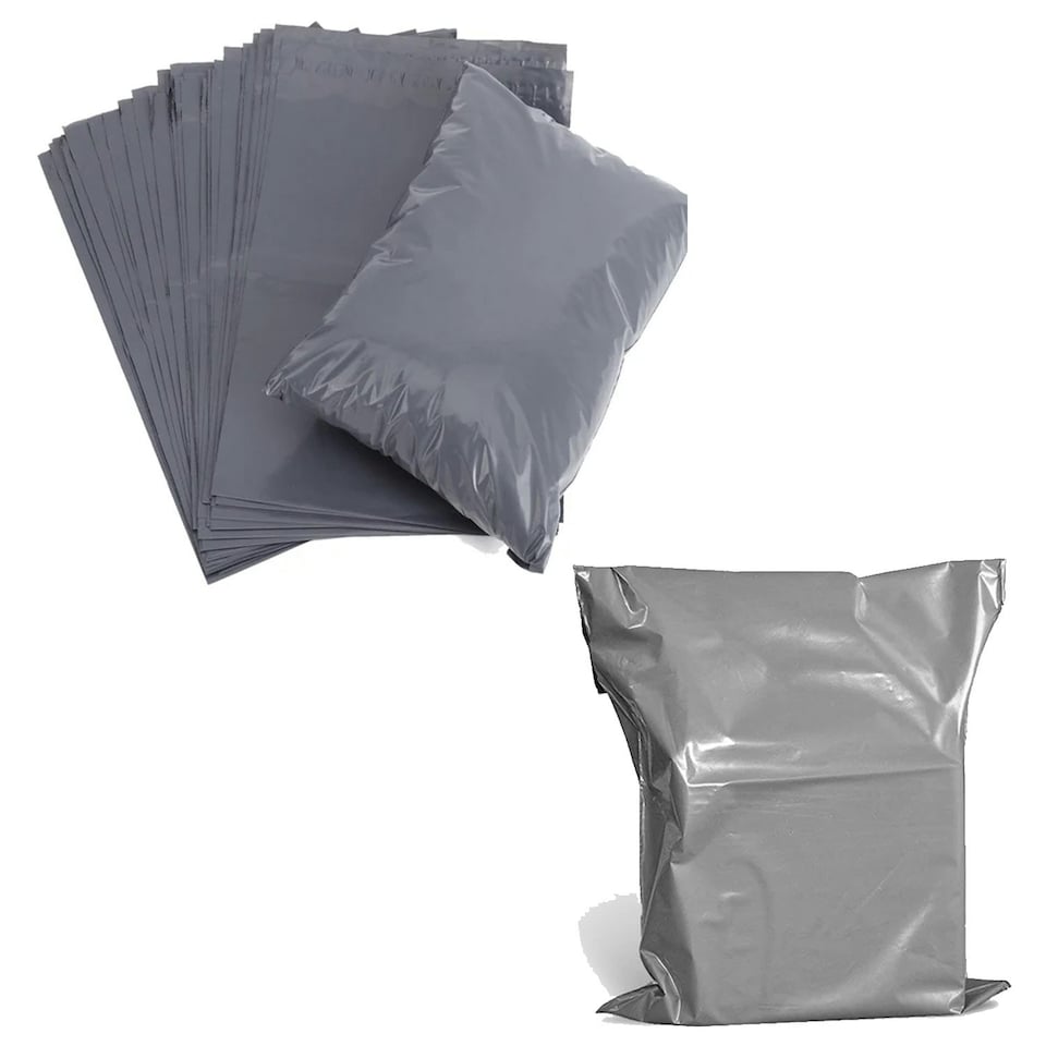 image 1 of 500 x 9x12 (228x304mm) Strong Grey Polythene Postage Courier Mailing Bags Grey | One Size