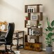 image 7 of COSTWAY 5-tier Bookcase S-Shaped Bookshelf Display Rack Brown Brown