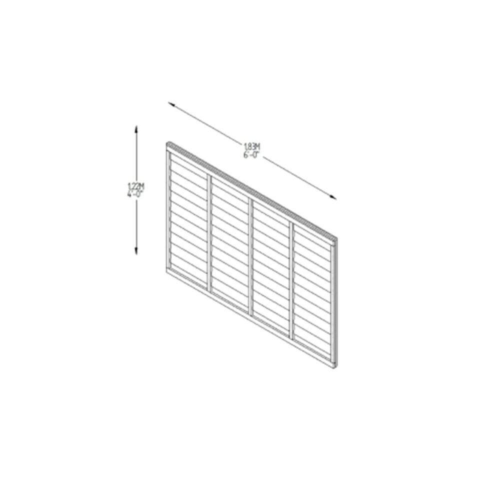 image 1 of Pack of 12 (Total 12 Unit) Lap Pressure Treated Fence Panel - 6ft x 4ft (1.83m x 1.22m)
