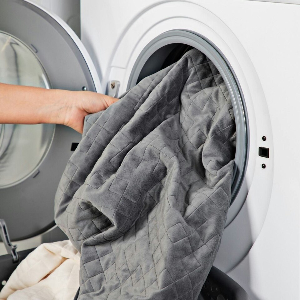 image 1 of Minky Weighted Blanket - Grey - Double Grey
