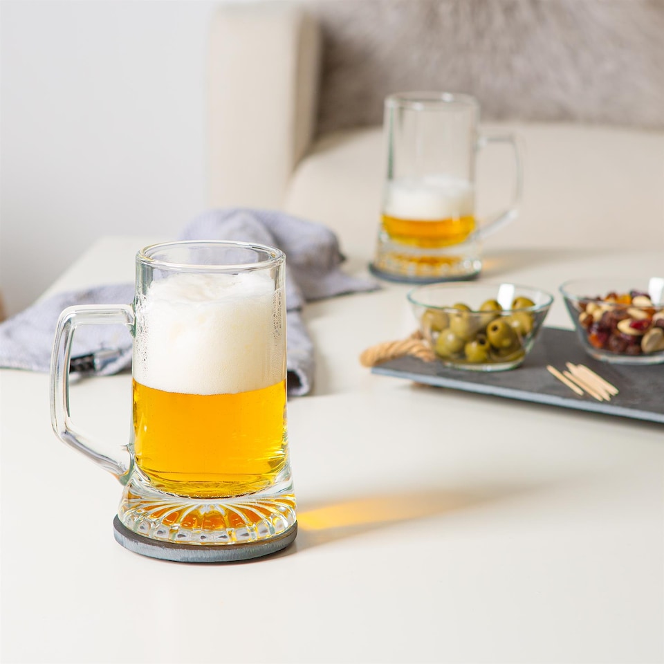 image 1 of Bormioli Rocco Stern Tankard Glass Beer Mugs - 510ml - Pack of 6