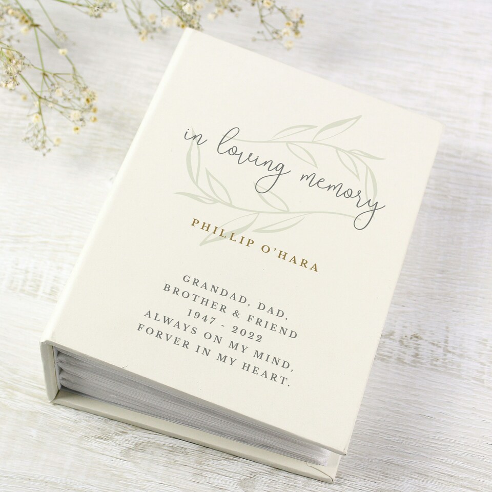 image 1 of Personalised In Loving Memory 6x4 Photo Album with Sleeves Cream