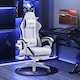 image 8 of Vinsetto Computer Gaming Chair, PU Leather Office Desk Chair with Footrest, Swivel Wheels, 135 Reclining Back, Lumbar Support, Headrest for Home, White and Black