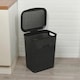 image 2 of 45L Plastic Laundry Basket Dirty Clothes Washing Storage Hamper with Handles & Lid | Black | Black