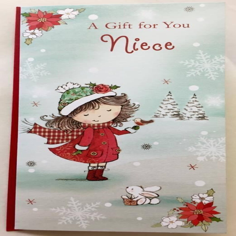 image 1 of NIECE CUTE TRADITIONAL CHRISTMAS MONEY GIFT PRESENT GREETING CARD