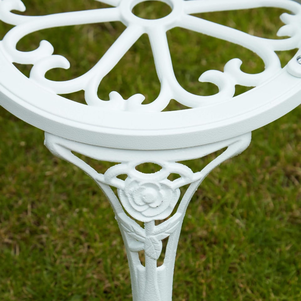 image 1 of Cast Aluminium Garden Bench Metal Frame 2 Seater Patio Chair Outdoor Seating | White