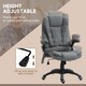 image 5 of Vinsetto Office Chair, Ergonomic Desk Chair with 6-Point Massage and Back Heated, Linen-Feel Fabric Computer Gaming Chair with Arms, Lumbar Support, Grey