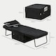 image 7 of HOMCOM Folding Sleeper Chair Bed with Pillow and Side Pockets, Black