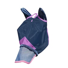 Weatherbeeta Comfitec Deluxe Mesh Durable Horse Fly Mask With Ears & Nose - Navy/Purple - Pony