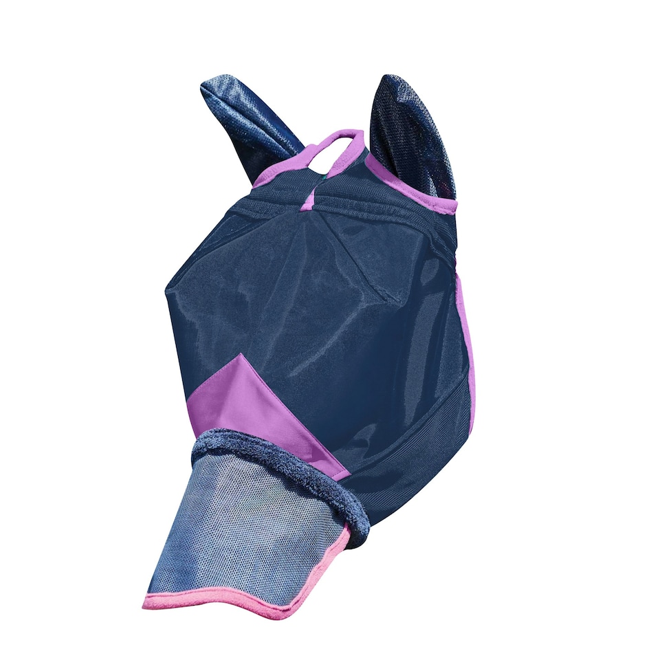 image 1 of Weatherbeeta Comfitec Deluxe Mesh Durable Horse Fly Mask With Ears & Nose - Navy/Purple - Pony