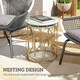 image 3 of Outsunny Nesting Tables Set of 2, Marble Effect Side Tables Multi | Multicoloured