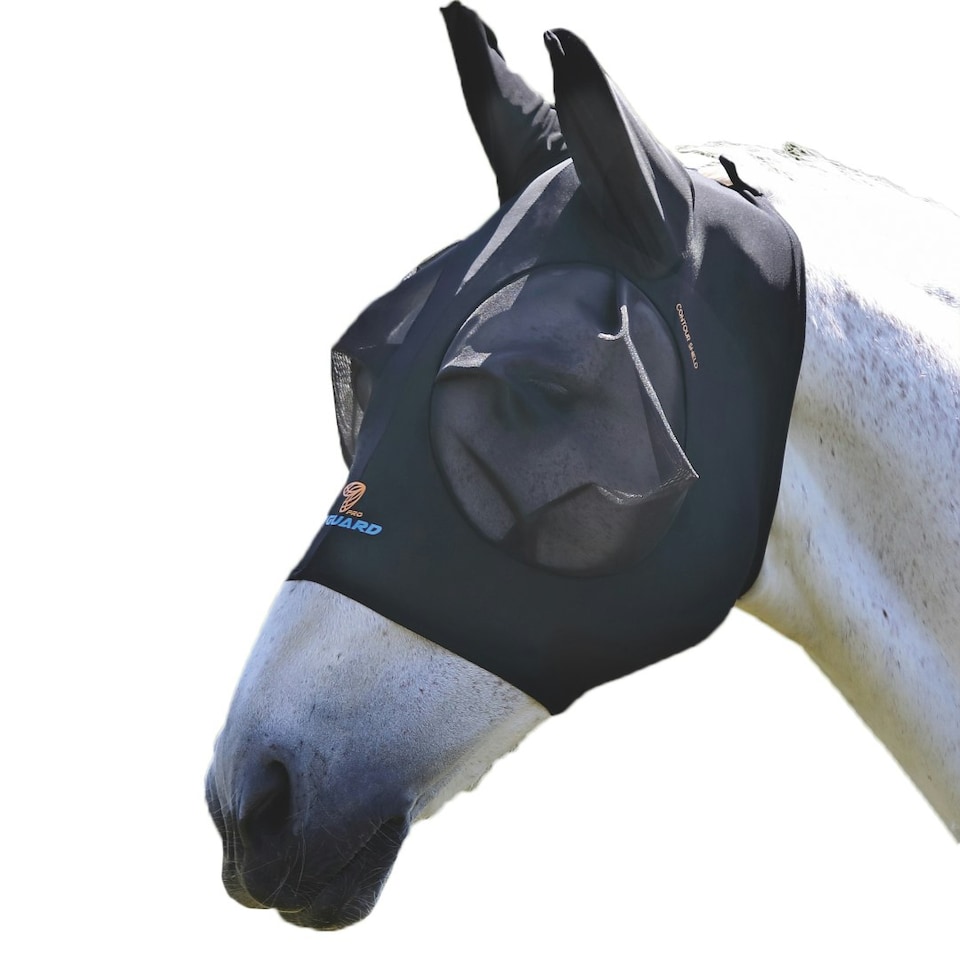 Shires Stretch Horse Fly Mask - Jet Black - Small Pony