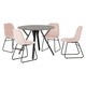 image 1 of Athens Round Dining Set with 4 Lukas Chairs Pink | Baby Pink