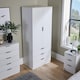 image 2 of Phoenix Wardrobe 2 Door 3 Drawers Bedroom Home Furniture Clothing Storage Shelf | White