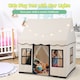 image 6 of COSTWAY Kids Play Tent Indoor Kids Playhouse with Star Lights Beige