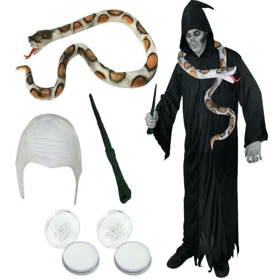 image 1 of Dark Lord Costume with Snake Black | S