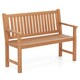 image 1 of COSTWAY 120 CM Outdoor Bench Solid Wood Garden Bench Brown