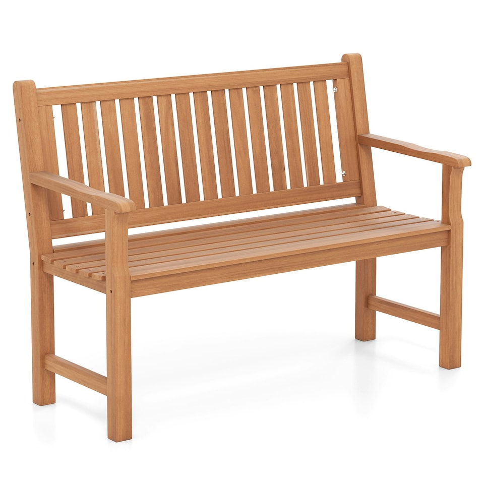 image 1 of COSTWAY 120 CM Outdoor Bench Solid Wood Garden Bench Brown