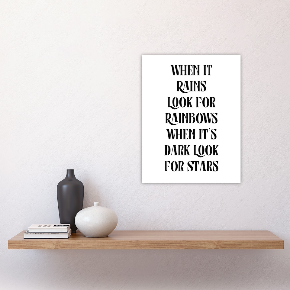 image 1 of When It Rains Look For Rainbows When Dark Stars Wall Art Print 12x16 In
