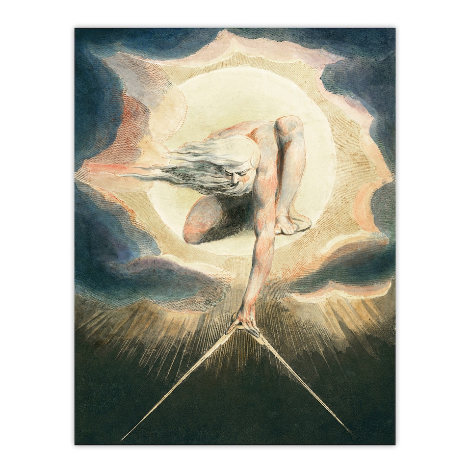image 1 of Ancient of Days Setting Compass to Earth Blake Huge Wall Art Poster Print 24X32"