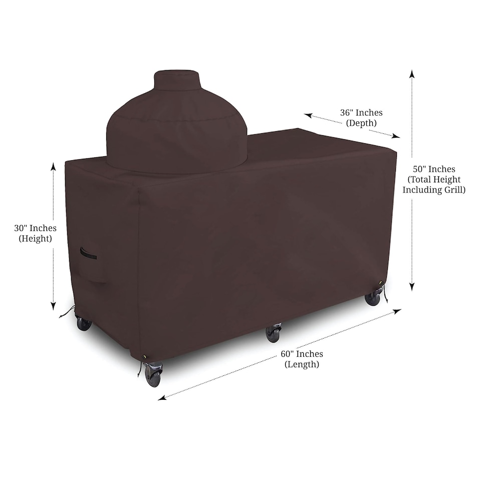 image 1 of Covers&All Big Egg Grill Cover, 12 Oz Waterproof UV & Weather Resistant, PVC Coated Outdoor Cover, 60 in L x 36 in D x 50 in H, Coffee