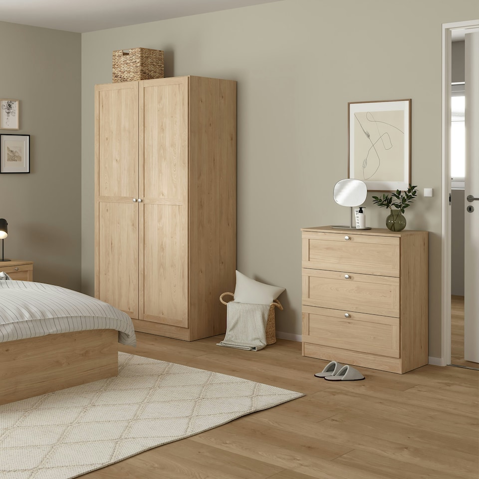 image 1 of Brande Nightstand with1 Frame Drawer in Jackson Hickory Brown