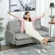 image 2 of HOMCOM Modern Upholstered Two Seater Sofa for Bedroom Living Room Grey