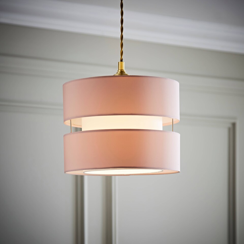 image 1 of ValueLights Sophia Small Blush 2 Tier Ceiling Light Shade | Pink