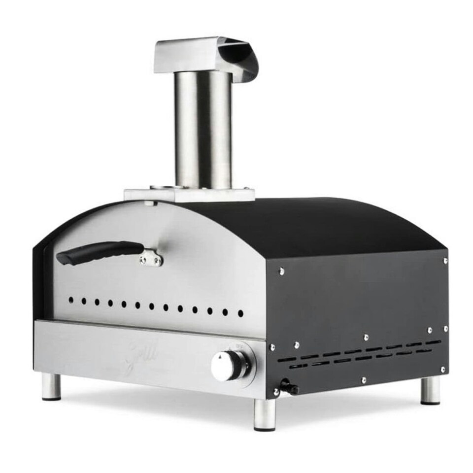 image 1 of Haven Gas Powered 13" Pizza Oven w/ Pizza Stone Base & Pizza Paddle Black/Silver