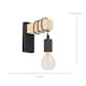 image 4 of EGLO Townshend Black Metal & Natural Wood Wall Light - Vintage Industrial Style (D) 21.5cm