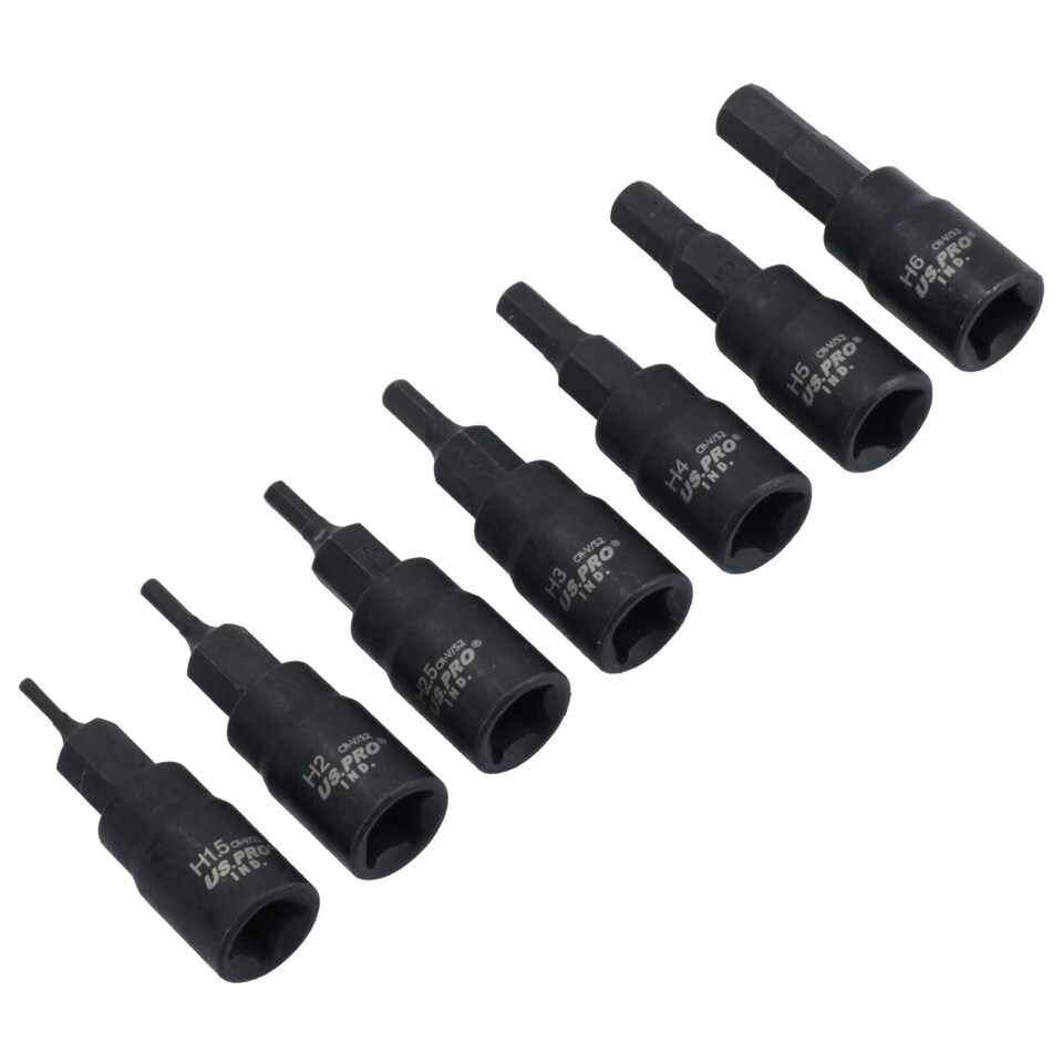 image 1 of 1/4in Drive Allen Hex Torx Star Impact Shallow Sockets T6 - T30 1.5 - 6mm 15pc