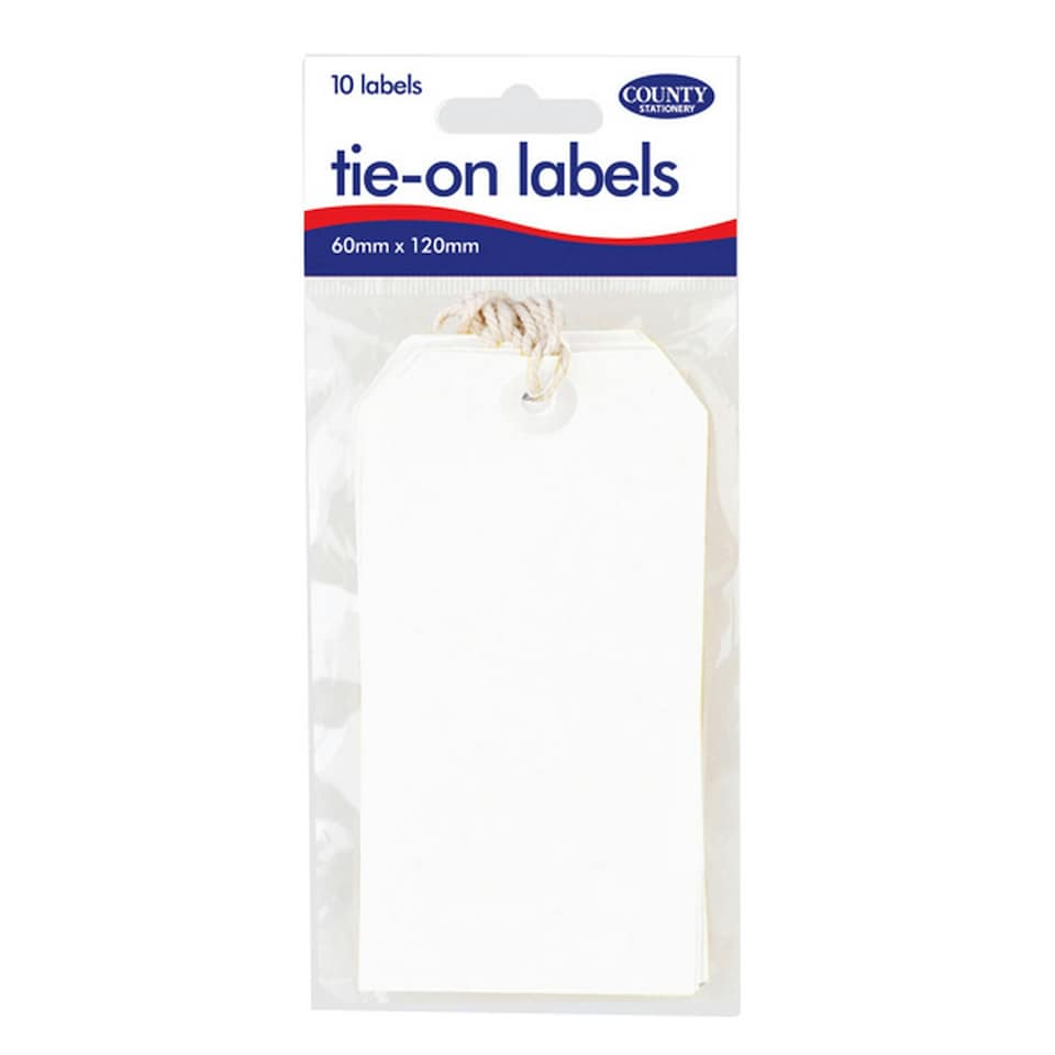 image 1 of County Stationery Tie On Parcel Labels (12 Packs Of 10) - White - One Size
