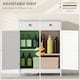 image 4 of kleankin 75x60cm Freestanding Bathroom Storage Cabinet Unit w  2 Drawers Cupboard Adjustable Shelf Metal Handles Traditional Style White