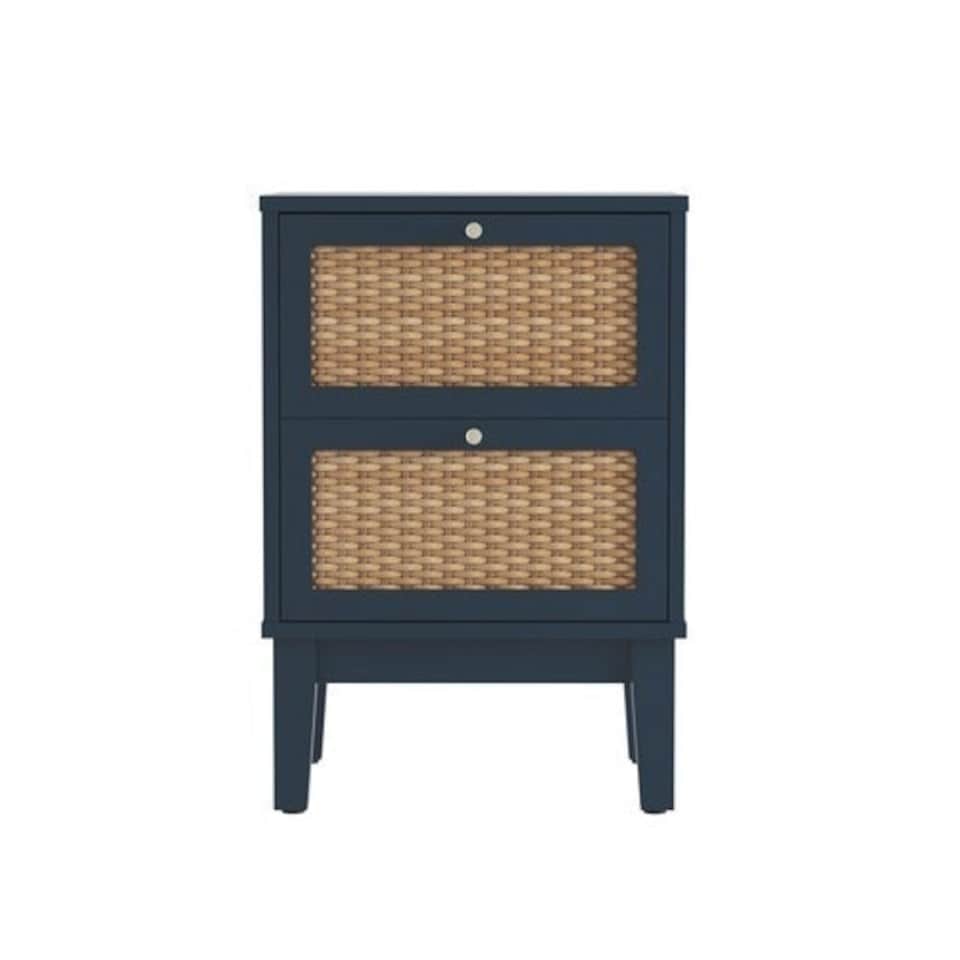 image 1 of Bordeaux Bedside - Engineered Wood/Plastic - L35 x W40 x H58.4 cm - Berlin Blue/Oak
