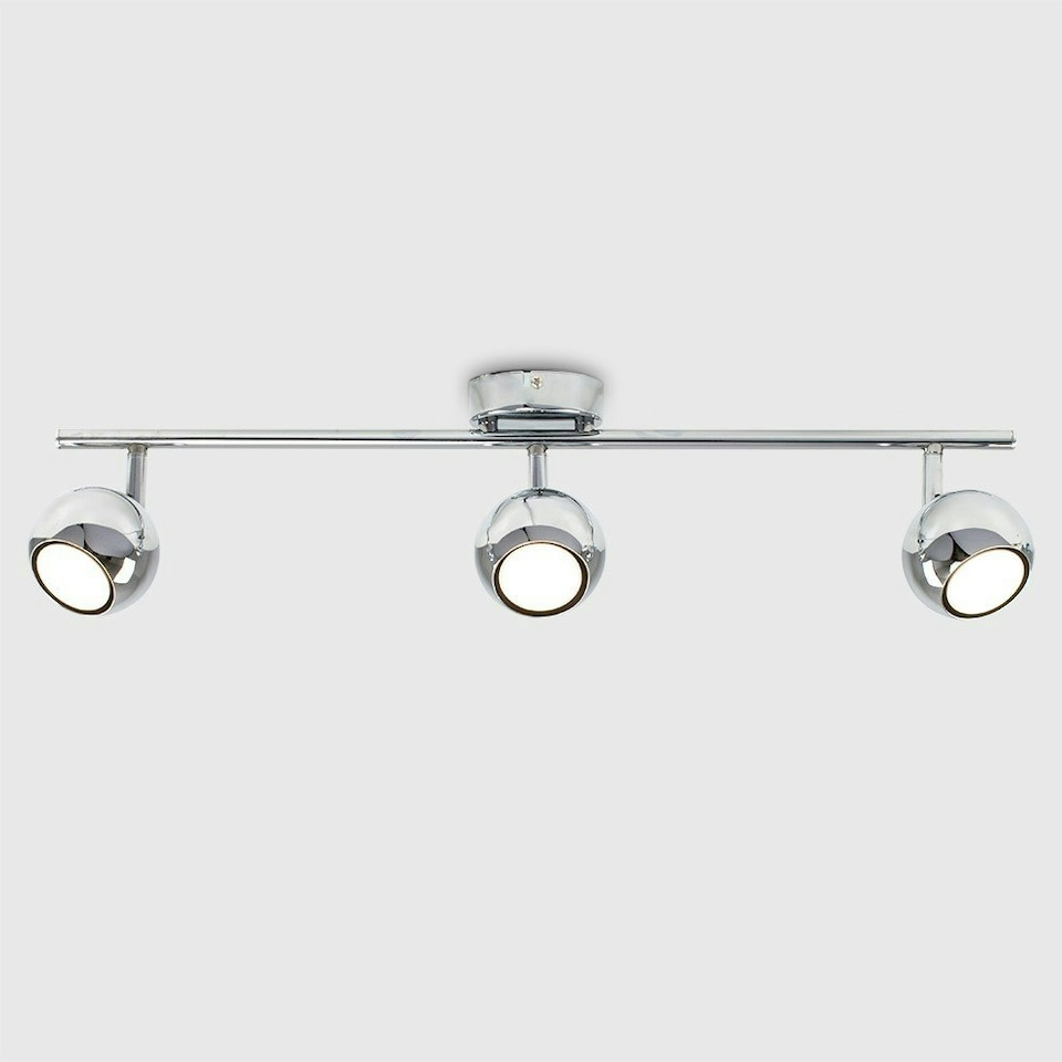 image 1 of ValueLights Mini Retro 3 Way Silver Eyeball Chrome Spotlight