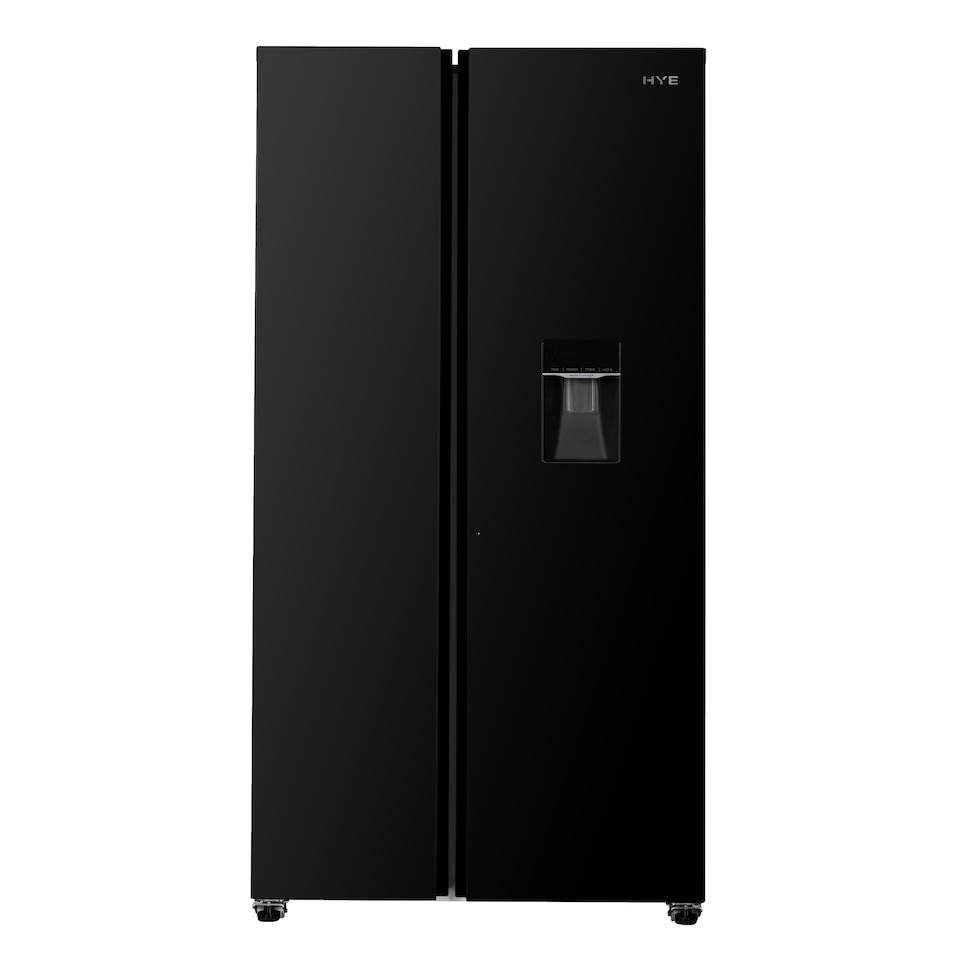 image 1 of HYE 529 Litre No Frost American Fridge Freezer with Non-Plumbed Water Dispenser, 91cm, Black - RF01AMWD532B01