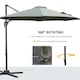 image 3 of Outsunny 3m Garden Banana Parasol Patio Cantilever Umbrella Dark Grey
