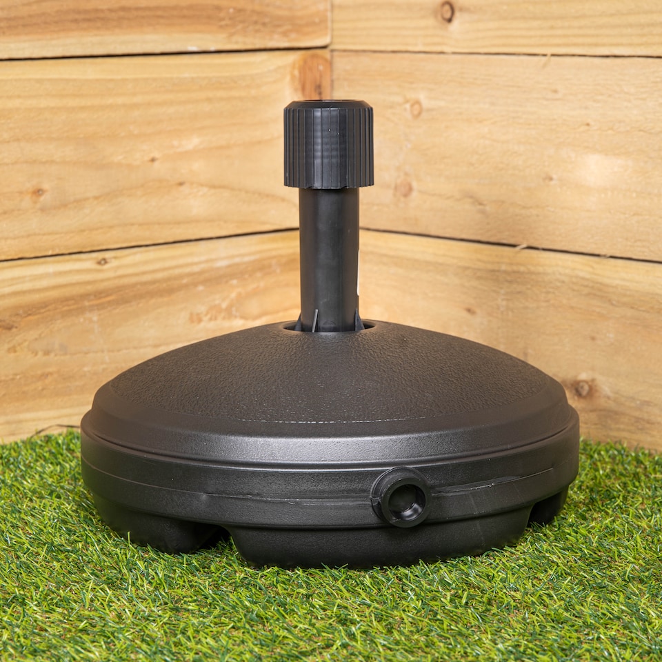 image 1 of 7Kg / 7 Litre Capacity Water Filled Garden Parasol Umbrella Base in Black