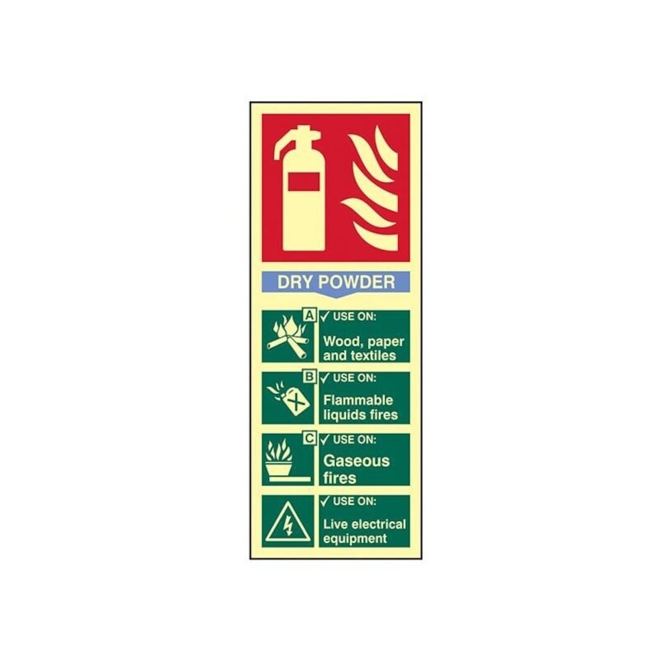 Scan Fire Extinguisher Composite - Dry Powder - Photoluminescent 75 X 200mm - Multi Colour - One Size