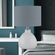 image 6 of First Choice Lighting Tuscan White Ceramic Lamp with Grey Shade White | Grey
