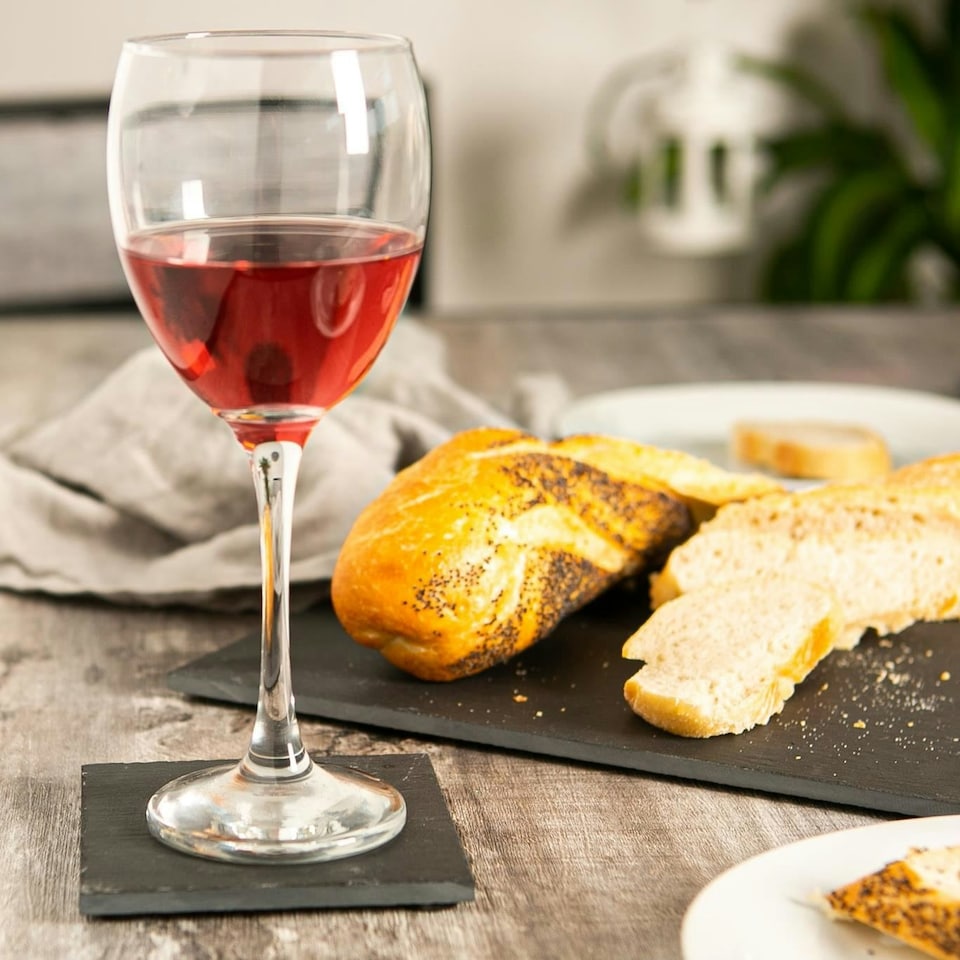 image 1 of Argon Tableware Linea Square Slate Coasters - 10cm - Pack of 12
