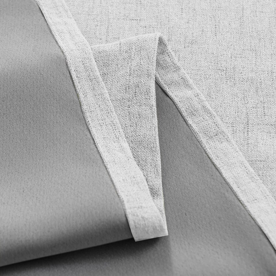 image 1 of Off White Lined Blackout Eyelet Curtains - 46 x 63 Inch Drop - 2 Panel | White | One Size