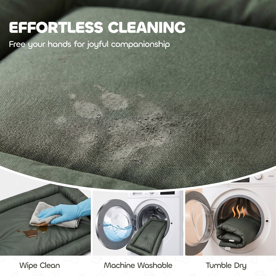 image 1 of PawHut Waterproof Dog Bed Foldable Washable with Anti-Slip Bottom, Green