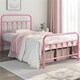 image 1 of Yaheetech 3ft Single Vintage Iron Platform Bed with High Headboard Pink