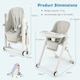 image 2 of COSTWAY Foldable Baby High Chair Convertible Chair Light Grey