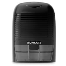 MONHOUSE Mini Dehumidifier 1.5L Water Tank, Portable, Compact & Quiet Moisture Absorber 0.5L/Day - Electric Mould Remover | Black | 1