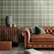image 2 of Muriva Catherine Lansfield Kelso Checked Wallpaper - Sage Green - 10m x 53cm | Green