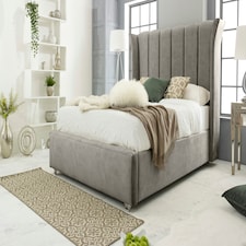 Temple Marble Superking Bed Frame - Grey