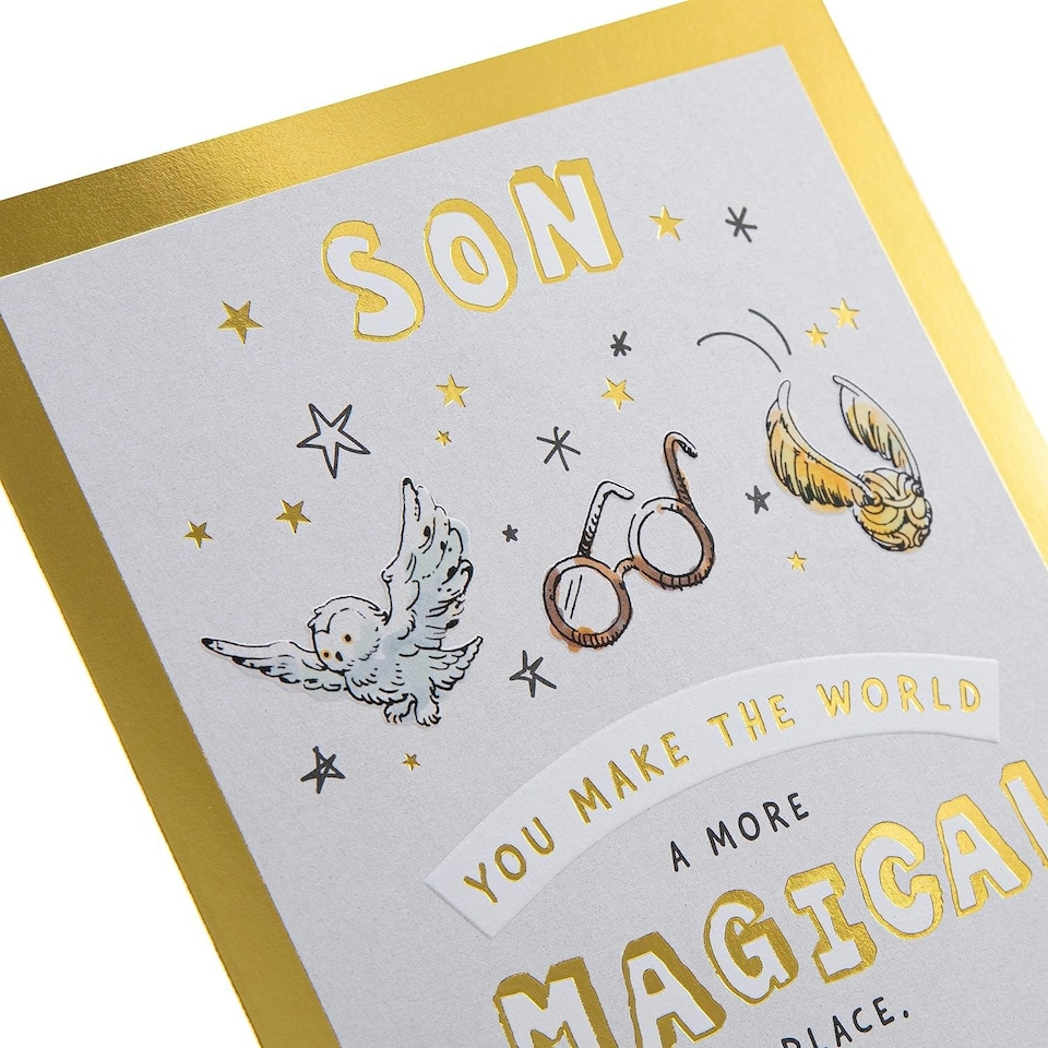 image 1 of Harry Potter Illustrations Son Birthday Card with Activity
